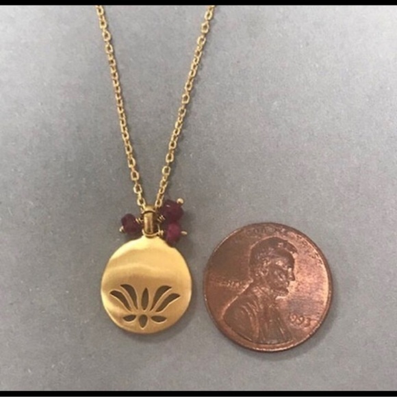 Satya Genuine Semi Precious Birthstone Lotus Pendant Necklace-Boutique - Picture 16 of 16